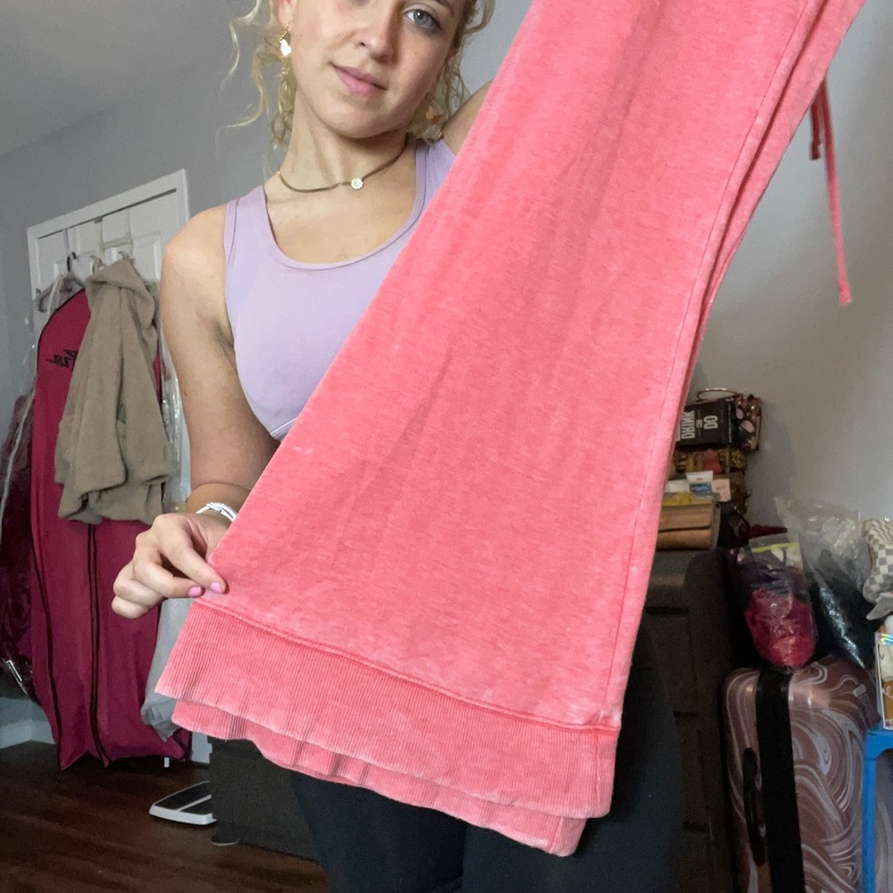 FREE PEOPLE INTIMATELY Pink Flared Lounge Pants, Size Medium
